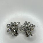 Vintage Laguna clip on earrings faceted clear aurora borealis cascading crystals Photo 3