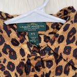 Lauren Ralph Lauren Brown Animal Print Puff Sleeve Button Up Shirt Size SP Photo 4