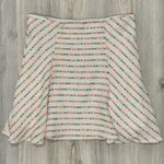 Maeve  Anthropologie Lucaya Tweed Twirl Swing Ivory Gold Stitch Skirt Size 12 USA Photo 0