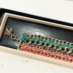 Victoria's Secret  Limited Edition Angel Wing Bracelet Teal Blue Pink Gold Chain Photo 1