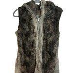 Pandemonium Seattle Faux Fur Hooded Vest Brown Photo 0