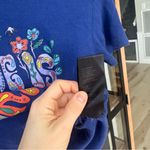 Urban Outfitters  Baby tee groovy love is kind cotton royal cobalt flowers top Photo 4