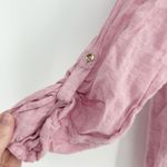 J. Jill Love Linen Womens Beachy Vacation 100% Linen Button‎ Down Shirt Size M Pink Size M Photo 3