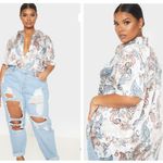 Pretty Little Thing cream Paisley print oversized shorts sleeveless shirts SZ 3X Photo 5