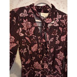 Nordstrom NWT Long Sleeve Floral Print Bow Lurex Dress Photo 4