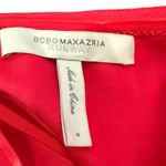 BCBGMAXAZRIA Runway Pink Lace Gray Mesh Ribbon Floral One Shoulder Dress Size 0 Photo 5