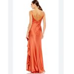 Mac Duggal  68551 Ruffle Slit High Waist Dress spice orange size 0 UB Photo 7