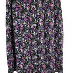 Sag Harbor Black Purple Floral Short Sleeve Button Up Midi Skirt Set PXL Photo 8