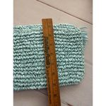 BTB Los Angeles Riley Fringe Straw Clutch Bag Blue Photo 5