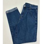 SheIn Women's Blue Pleated Cuffed Ankle Jeans High Waisted Xtra Small Photo 0