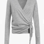 ALLSAINTS  Lonia Merino Wool Heather Gray Wrap Cardigan Sweater Women Size M NWT Photo 0