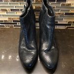 Ann Taylor  faux snake belted heeled boots women’s‎ size 11 black gold Photo 1