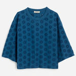 Madewell  Embroidered Wide Sleeve Boxy Tee Shirt Relaxed Sunfaded Blue XS NWT Photo 0