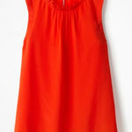 Boden Effie Silk Top Womens 8 Orange Ruffle Sleeveless Career Office Cocktail Photo 0