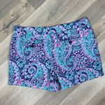 Cambridge Dry Goods Paisley Twill Chino Shorts Blue Pink Size 10 Photo 3