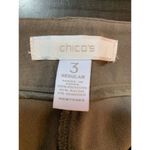 Chico's  3 Wide Leg Cropped Office Church Pants Womens XL Khaki DIY Hem‎ READ Photo 3