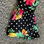 Slinky Brand New  Black Floral Polka Dot Blouse and Pants Business Casual Set L Photo 5