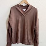 Athleta  Clarity V-Neck Sweatshirt Rustic Beige Photo 5