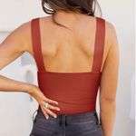 REORIA | NWT Women's Casual Pink Square Neck Snap Closure Thong Bodysuit, Size S Photo 2