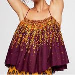 Free People  m Floral Crop Top Purple Orange Yellow boho whimsi flowy y2k fairy Photo 0