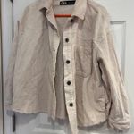 ZARA  Corduroy Oversized Cream Button Up Shirt Jacket Photo 2