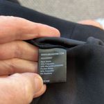 ME+EM Elegant Black Midi long sleeve sheath Dress high neck gold Ruffle Accents White Size L Photo 4