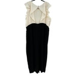 J.Crew Colorblocked Sleeveless Ruffle Jumpsuit Ivory Cream Black Plus Size 24 Photo 7