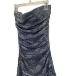 Alyn Paige  Gray & Silver Lace Y2K Strapless Handkerchief Hem Party Dress Sz S Photo 3