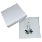 Vintage signed Gerrys Elegant Silver Candle Ornament with Holly Accents brooch. Photo 0