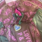 Juicy Couture Pam Gela Velour Dark Purple and Pink Leather Large Tote Bag Photo 5