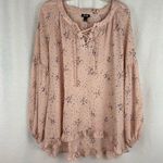 a.n.a . Peach Boho Tunic Top with Ties and Ruffles Women’s Size Medium Photo 11