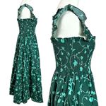 Hill House  The Ellie Nap Midi Dress Emerald Green Botanical XS Dainty Holidays Photo 9