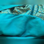 Peter Som Turquoise & Gold Silk Draped Skirt Photo 3