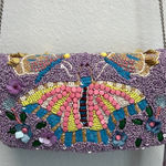 Made In India | Butterfly Beaded Clutch/Crossbody Purple Photo 0