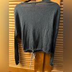 Barefoot Dreams  Malibu collection drawstring hem hoodie in heather blue size s Photo 4