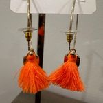 New Hoop Mini Tassel Earrings Orange Photo 1