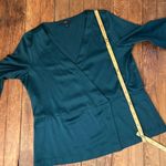 J.Crew Women’s Deep Teal satin Wrap Blouse Photo 4