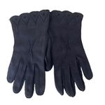 Shalimar Vintage Womens Gloves 50s 60s Navy Blue Embroidered Size 7 Made In USA Photo 1