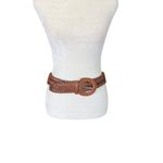 Women's unbranded brown braided stretch leather belt with leather buckle Photo 4
