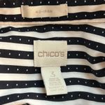 Chico's  Button Up Striped Top Black White XL Photo 5