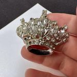 Vintage Signed Coro Rhinestone Royal Crown Brooch Pin Photo 1
