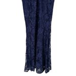 Maniju Baltic Born Navy V Neck Gown size Large Pearls V Back Long Formal NWT Photo 8