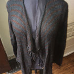 Wooden Ships striped luxe soft drape front cardigan Photo 0