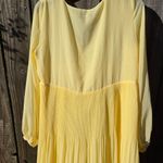 ZARA NEW  pleated flowy yellow maxi midi dress L Photo 12