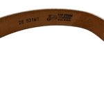 Vintage 1990s cowboy belt top grain white leather belt snap Photo 3