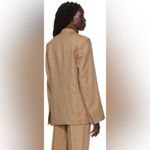 Toteme Brown Herringbone long sleeve wool blend wide lapel Blazer jacket 38 Tan Size undefined Photo 13