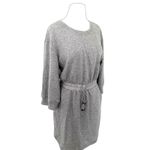 Popsugar Gray Cotton Blend Mini Dress Drawstring Waist Stretchy Casual Lounge M Photo 3
