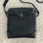 Manu Atelier Mini Pristine Croc Leather Crossbody Bag Rare Blue Photo 0