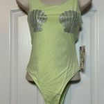 Forever 21 NWT Green Mermaid Glitter Seashell Tank Top Stretch Cute Bodysuit Photo 0