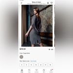 Betsy and Adam AURORA" METALLIC KNIT DRAPE Taupe/Silver DRESS Photo 9